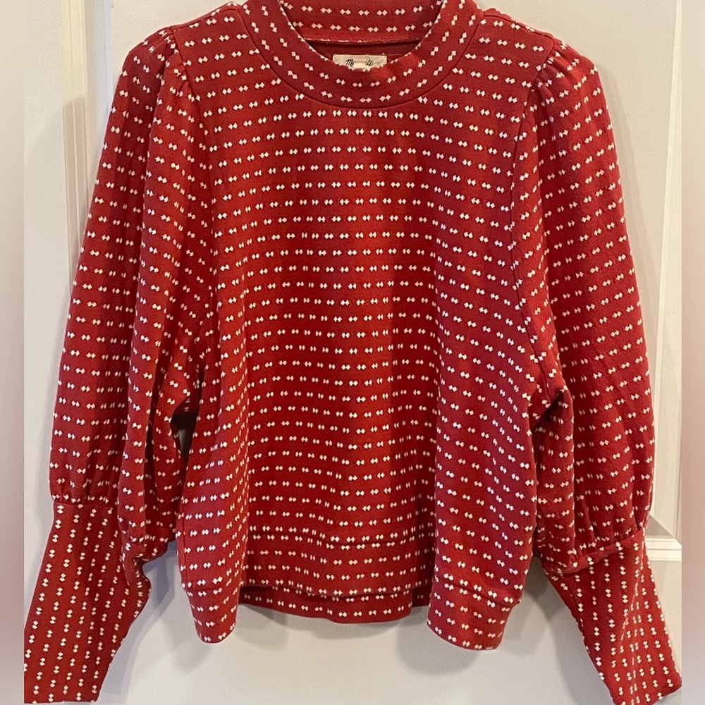Madewell puff sleeve mock-neck top